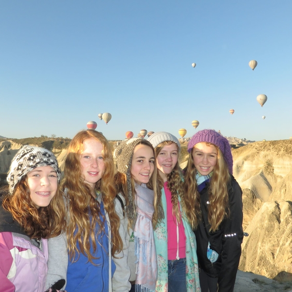 Students and balloons